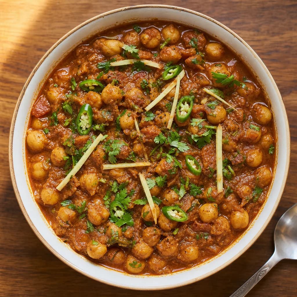 Chana masala, home-cooked bowl